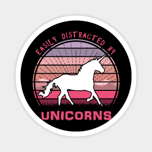 Easily Distracted By Unicorns Magnet